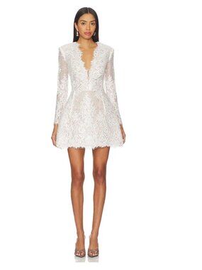 Bronx and Banco Womens White Isabella Long Sleeve Mini dress